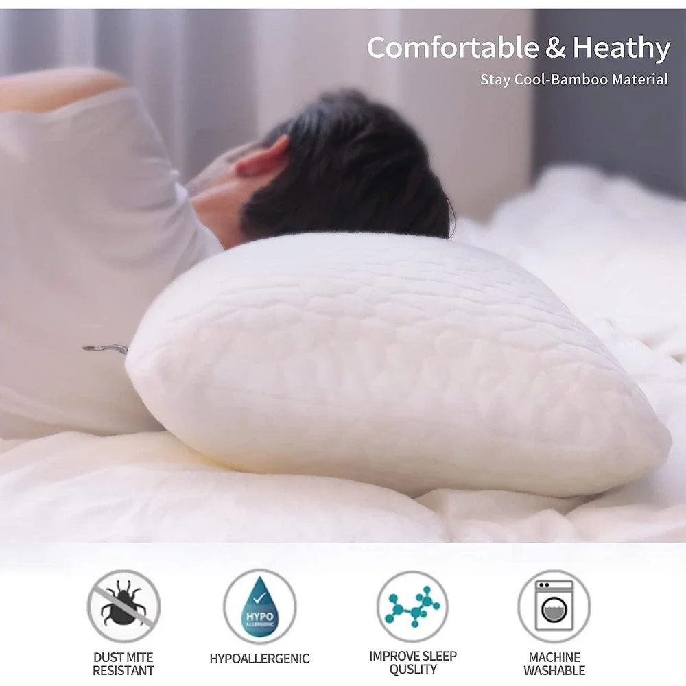 Adjustable Shredded Memory Foam Pillow for Neck and Shoulder Pain